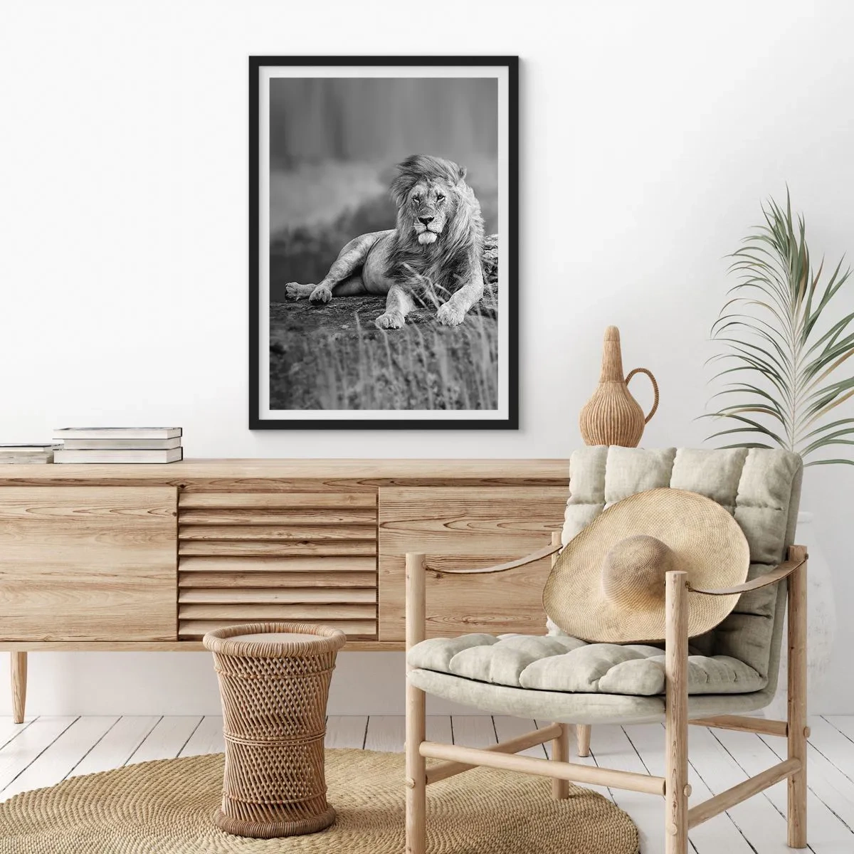 Plakat i sort ramme - Kongelig siesta - 40x50 cm