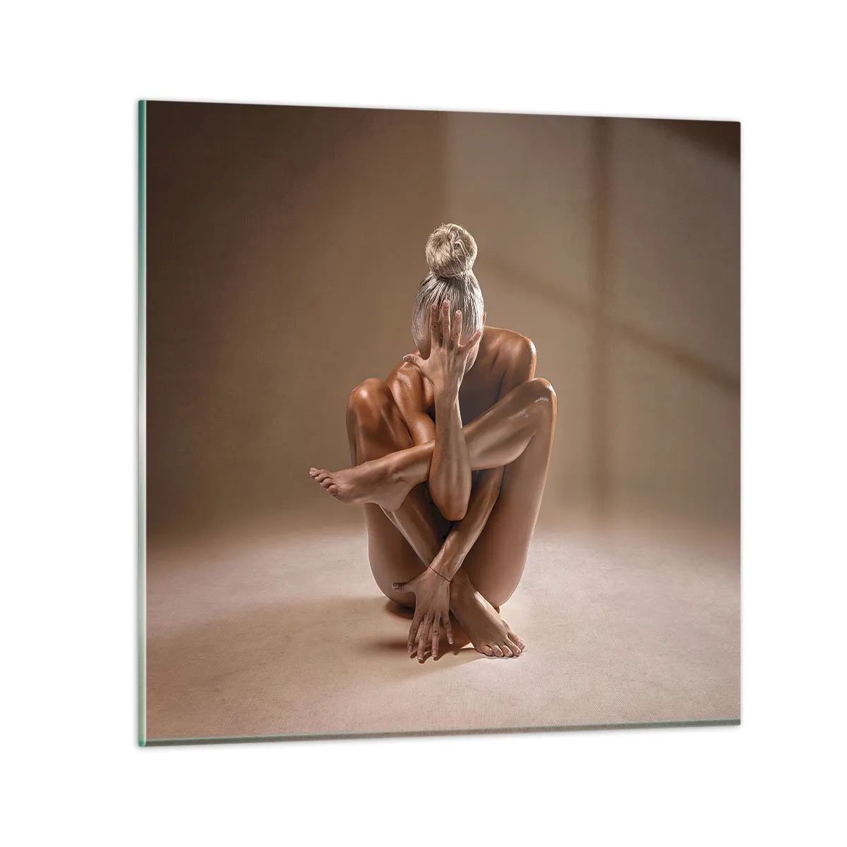 Billede på glas - Enhed mellem krop og ånd - 70x70 cm