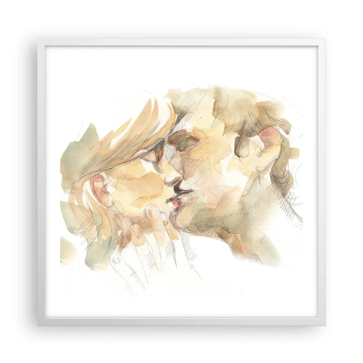 Plakat i hvid ramme - Den fundne halvdel? - 60x60 cm