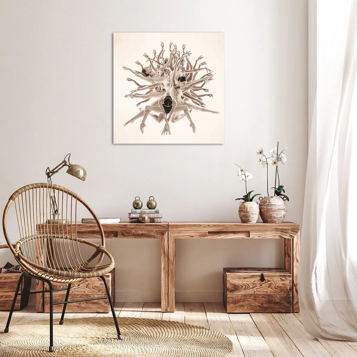 Lærredstryk - Billede på lærred - Blomstrende i dans - 70x70 cm