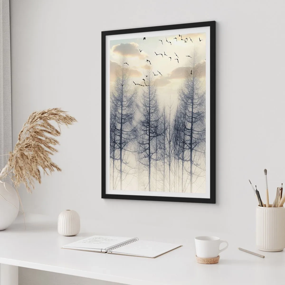 Plakat i sort ramme - Skovånder - 40x50 cm