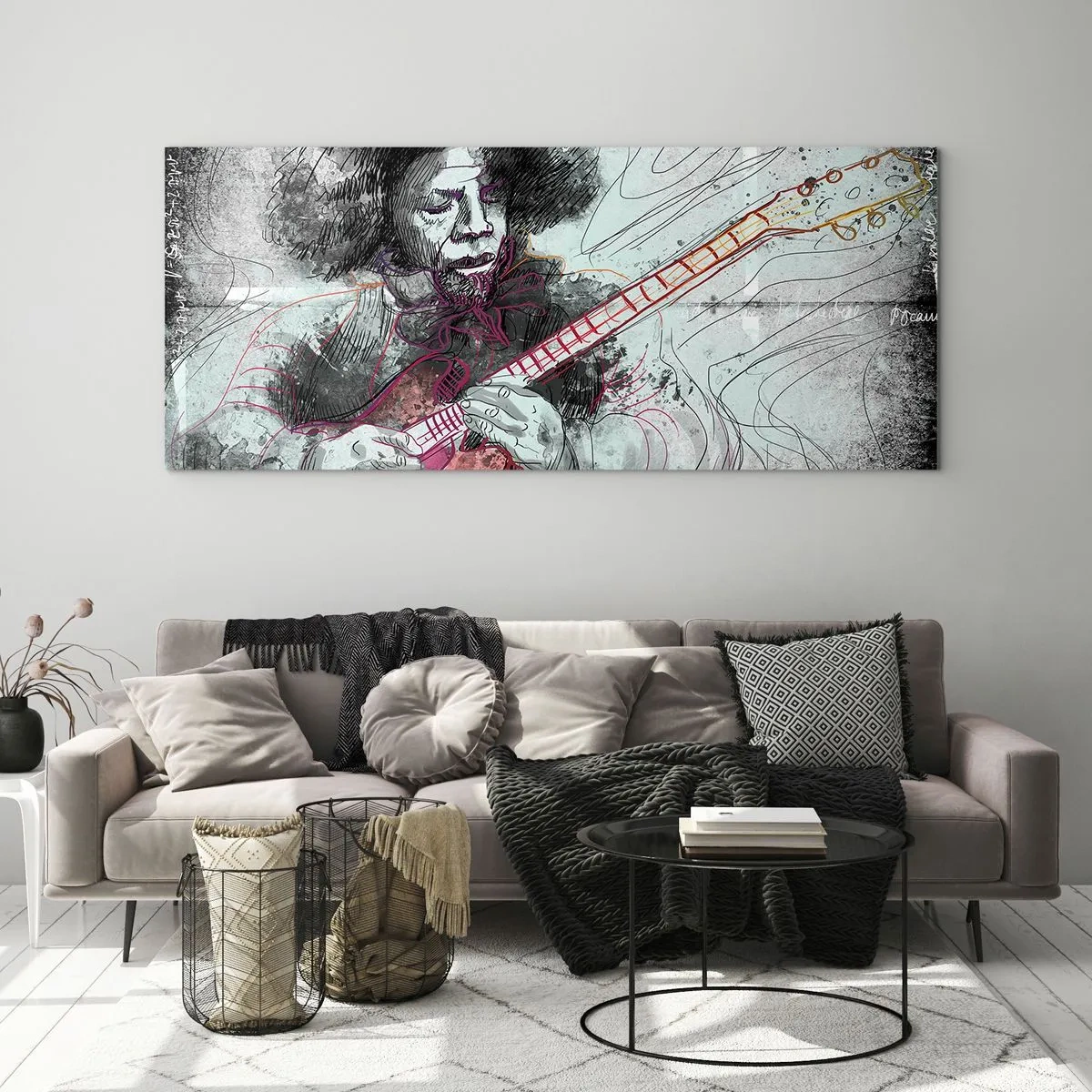 Billede på glas - På musikkens bølger - 90x30 cm