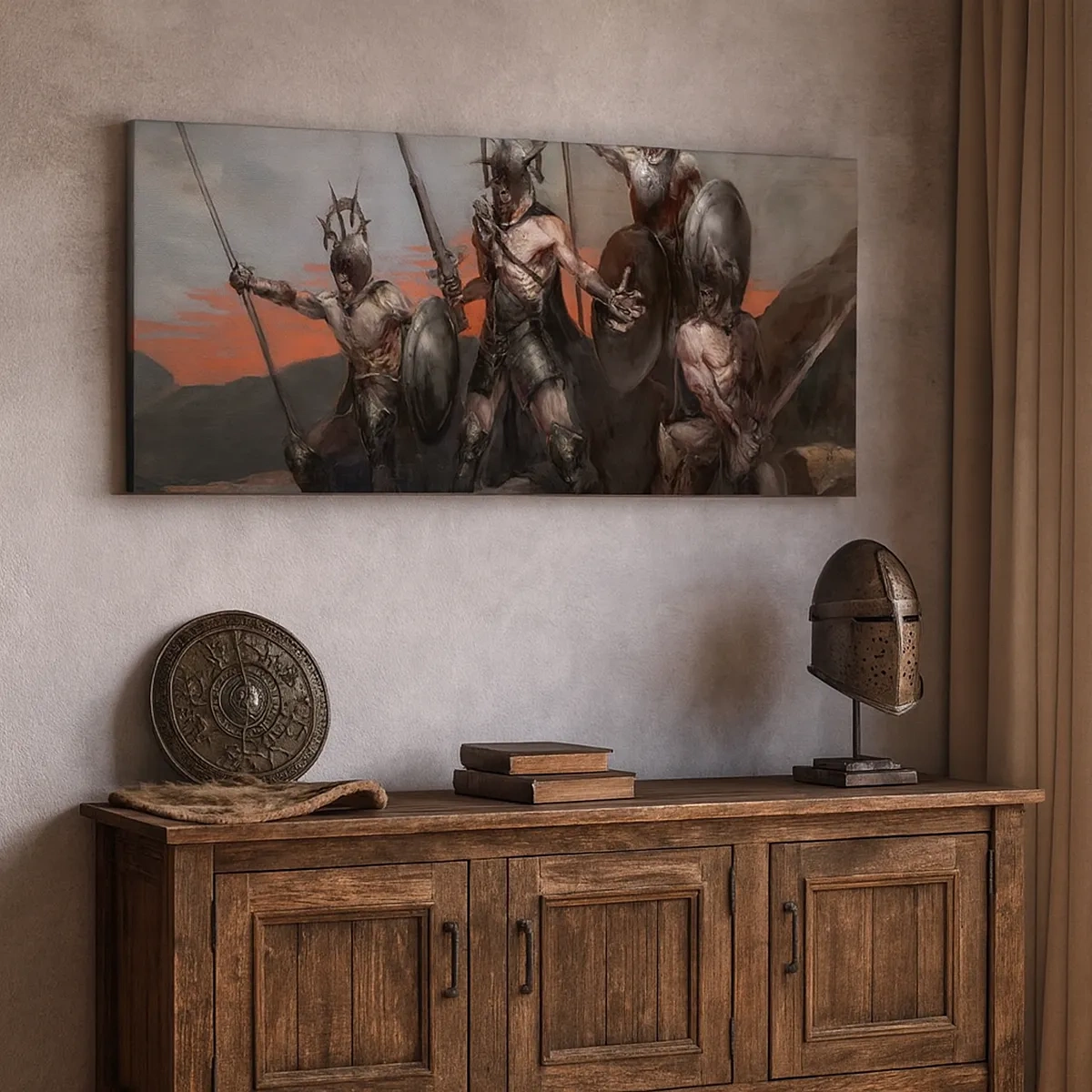 Lærredstryk - Billede på lærred - Med et skjold eller på et skjold - 30x30 cm