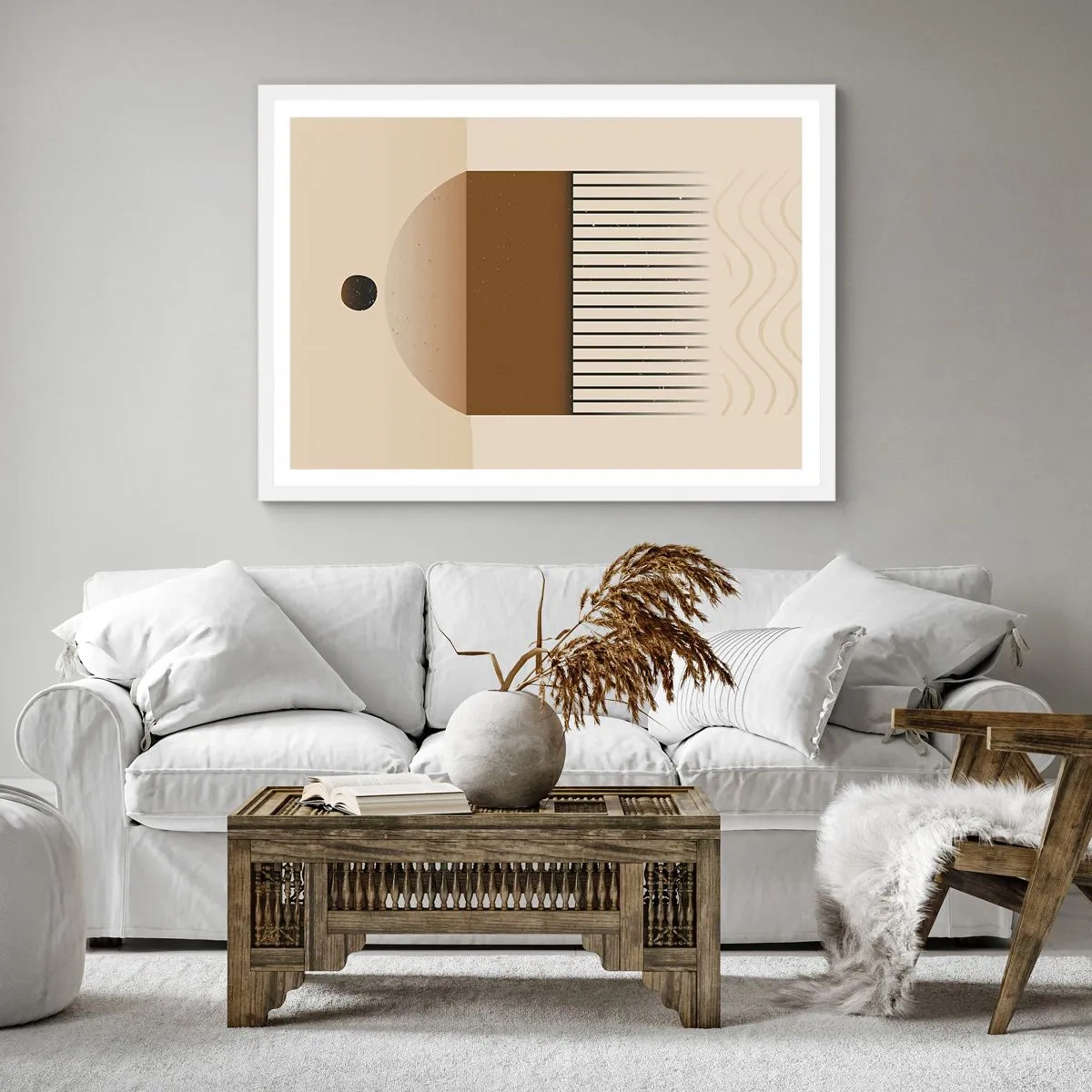 Plakat i hvid ramme - Forskellige stater - 30x30 cm