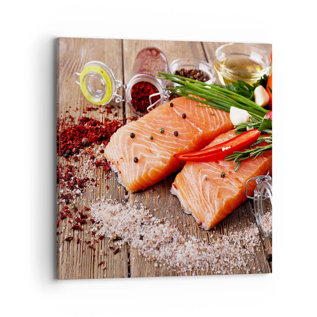 Lærredstryk - Billede på lærred - Norske køkken eventyr - 70x70 cm