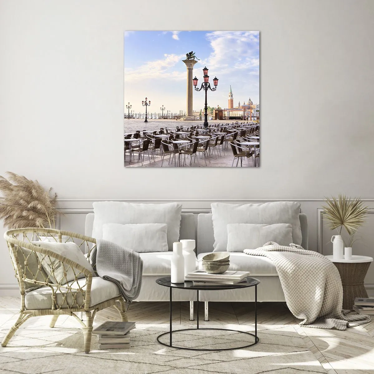 Billede på glas - Velkommen, alt er klar - 60x60 cm