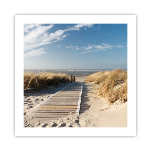 Plakat - Bag klitten, i græssets summen - 50x50 cm