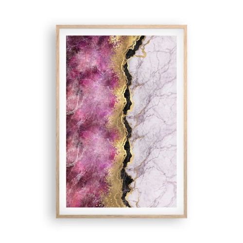 Plakat i ramme af lyst egetræ - På grænsen - 61x91 cm