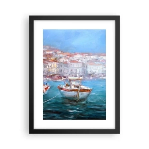 Plakat i sort ramme - Italiensk bugt - 30x40 cm