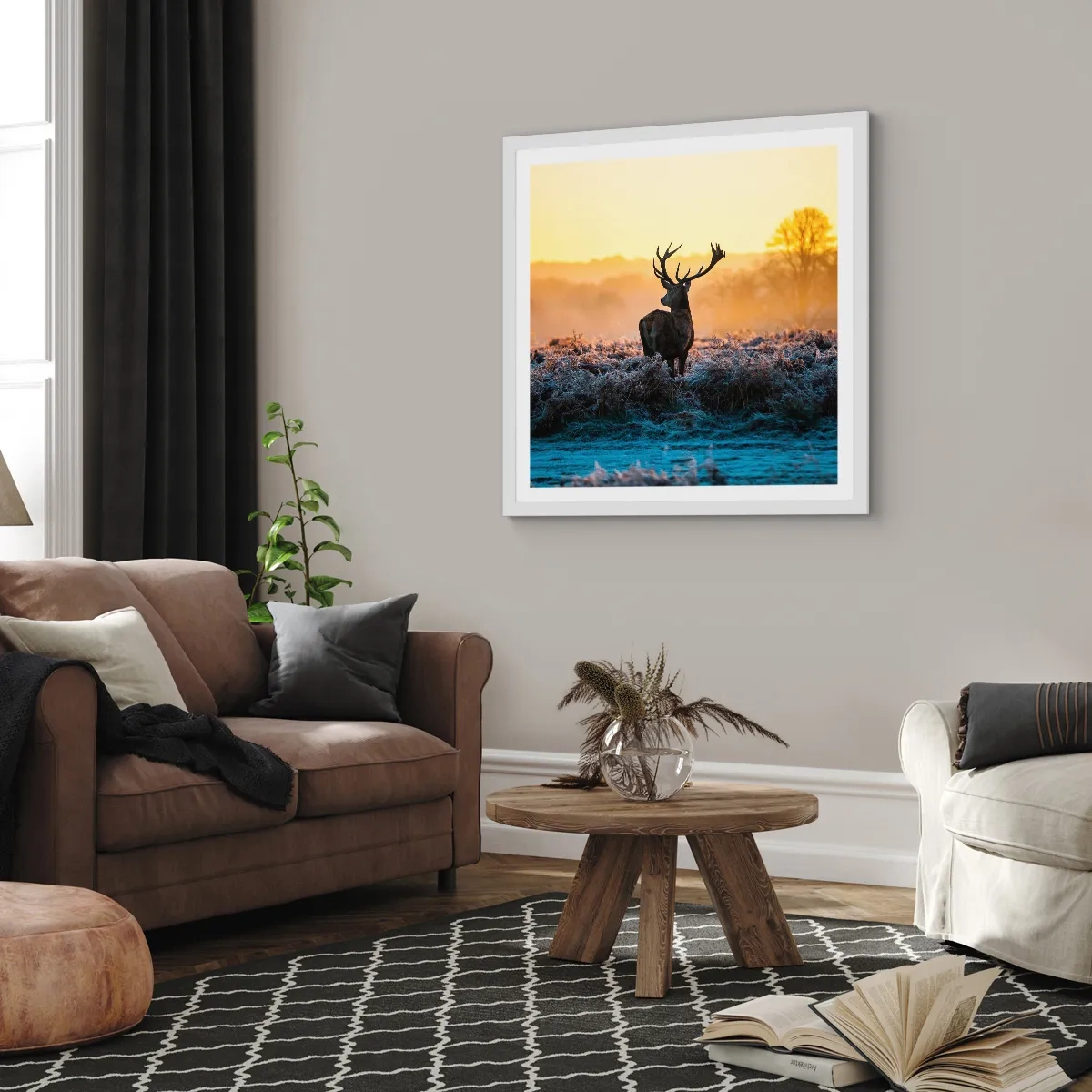 Plakat i hvid ramme - Kronet på sine godser - 30x30 cm