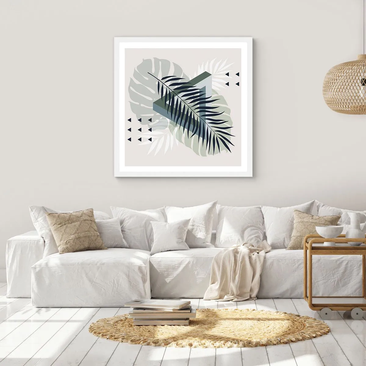 Plakat i hvid ramme - Natur og geometri - to ordener? - 50x50 cm