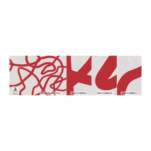 Prøve Fototapet Selvklæbende Deluxe Sticker - Rød på hvid - Minimalisme, Stykke, Linjer - 100x30 cm