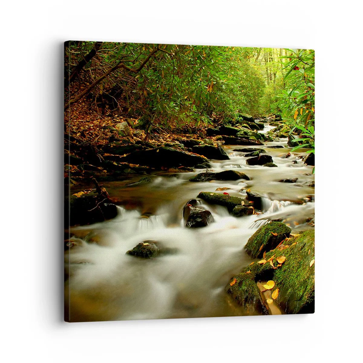 Lærredstryk - Billede på lærred - Som flydende sølv - 30x30 cm