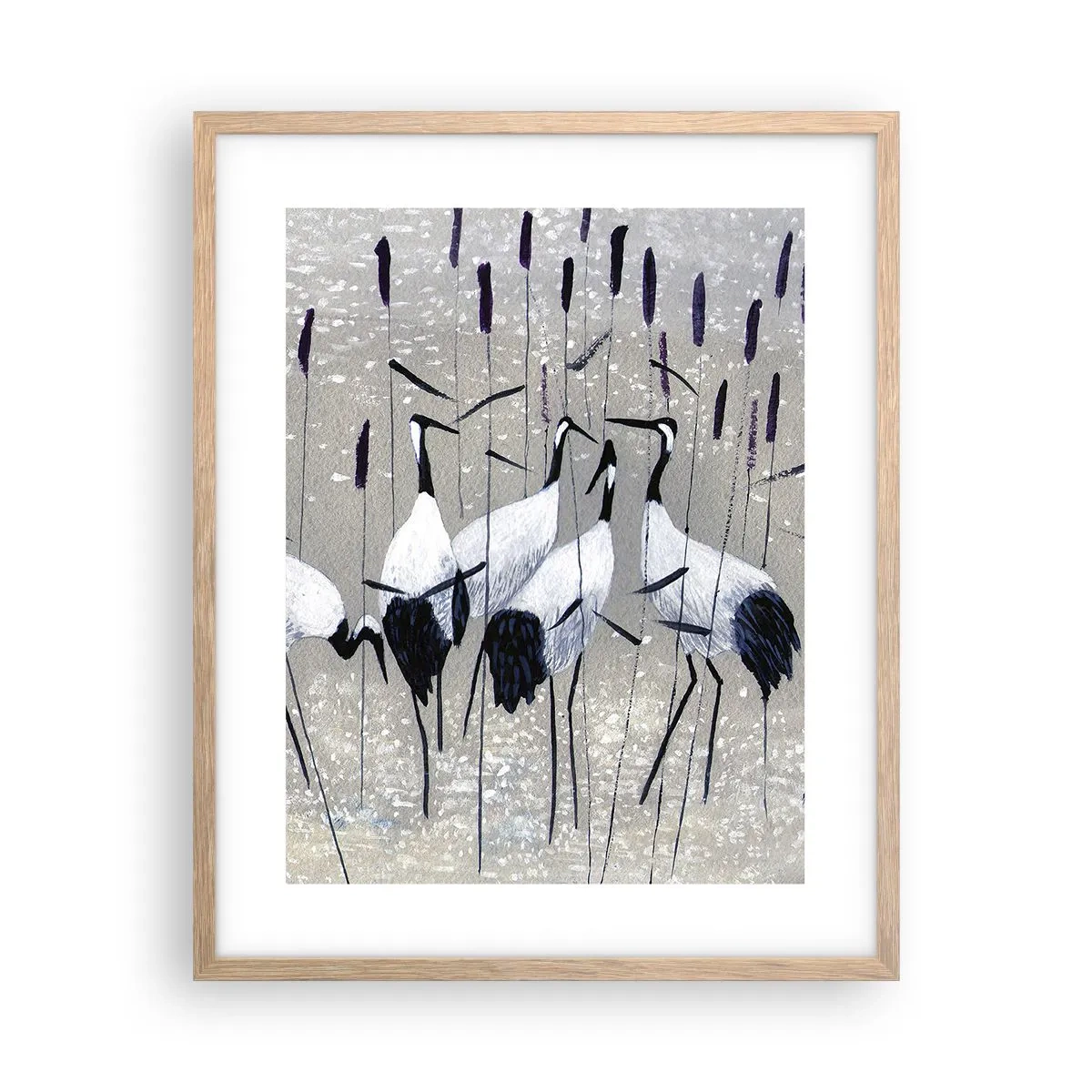 Plakat i ramme af lyst egetræ - Blandt sine egne - 40x50 cm