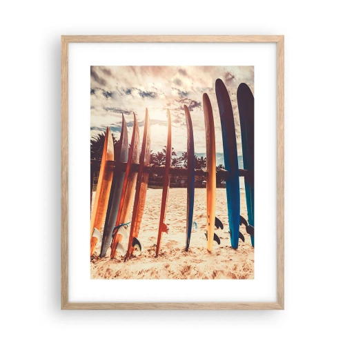 Plakat i ramme af lyst egetræ - Godnat, indtil i morgen - 40x50 cm