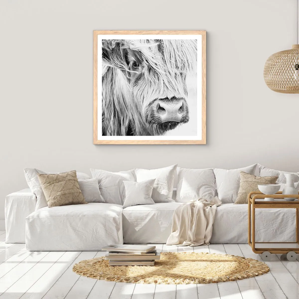 Plakat i ramme af lyst egetræ - Skotsk vildmark - 30x30 cm