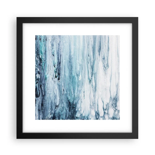 Plakat i sort ramme - Blå istapper - 30x30 cm