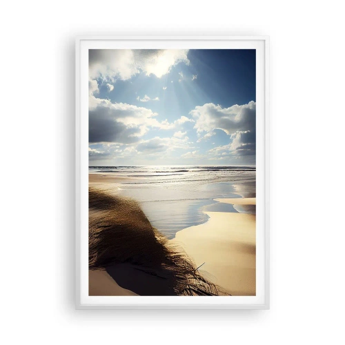 Plakat i hvid ramme - Strand, vild strand - 70x100 cm