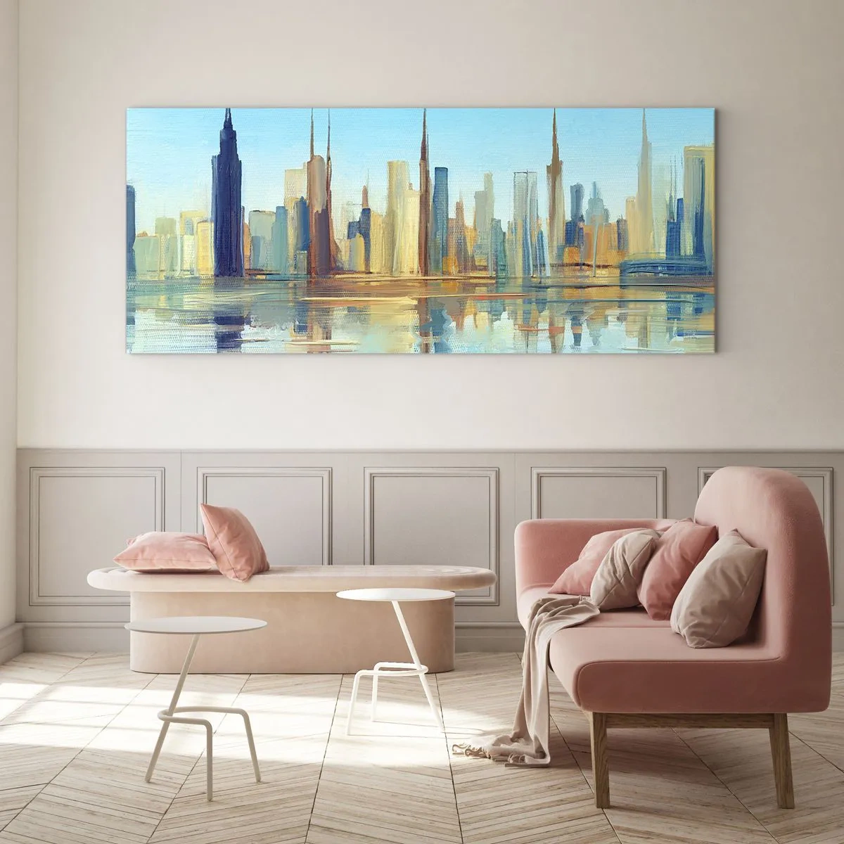 Billede på glas - Solrig metropol - 100x40 cm