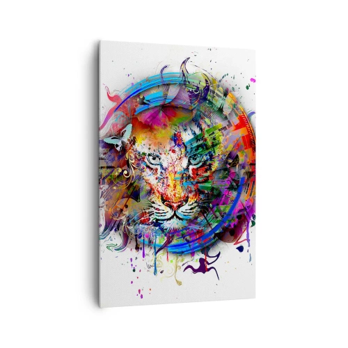 Lærredstryk - Billede på lærred - Lurer bag regnbuens slør - 80x120 cm