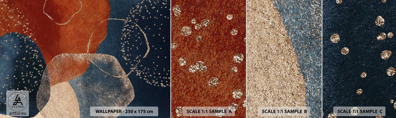 Prøve Fototapet Premium Sand - Lethed i tilværelsen - Abstraktion, Stykke, Moderne kunst - 100x30 cm