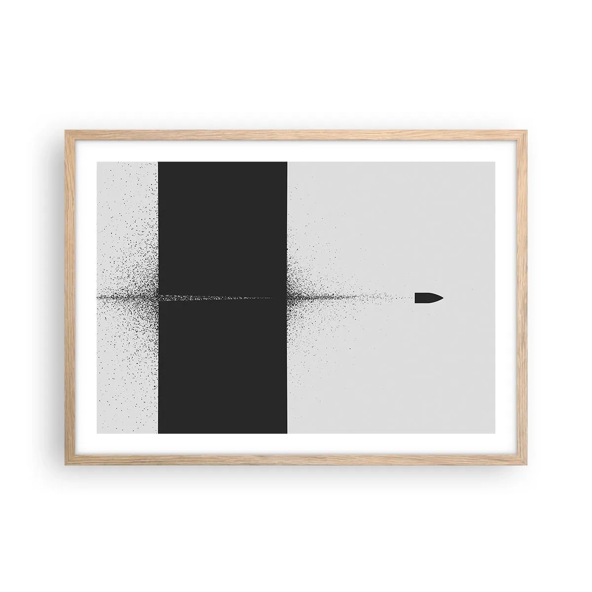 Plakat i ramme af lyst egetræ - Lige til sagen - 70x50 cm