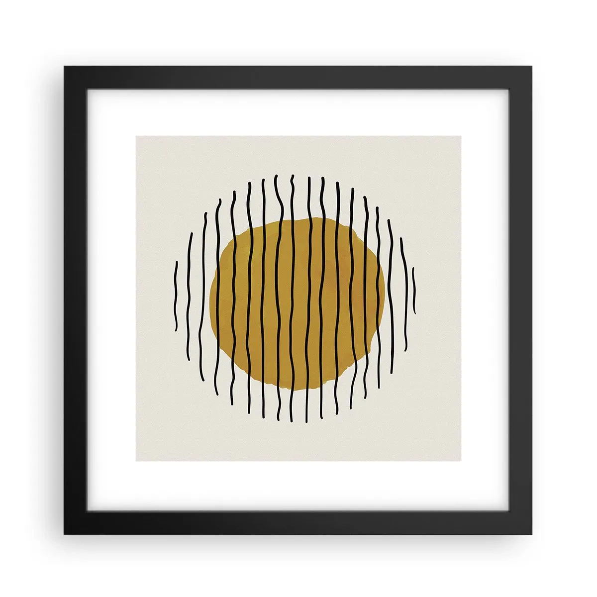 Plakat i sort ramme - Abstraktion, der skælver af varme - 30x30 cm
