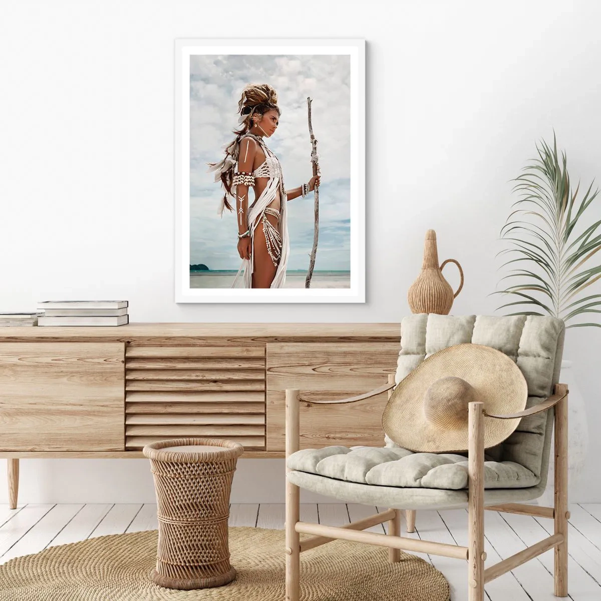 Plakat i hvid ramme - Dronning af troperne - 70x100 cm