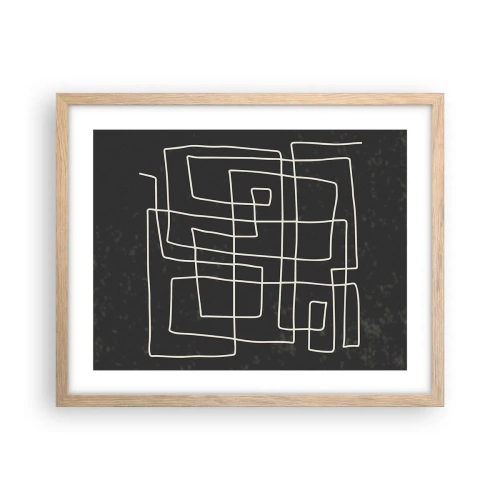 Plakat i ramme af lyst egetræ - Ikke helt så enkel - 50x40 cm