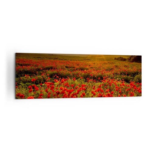 Lærredstryk - Billede på lærred - Blandt bølgerne af raslende enge, blandt flodblomster - 160x50 cm