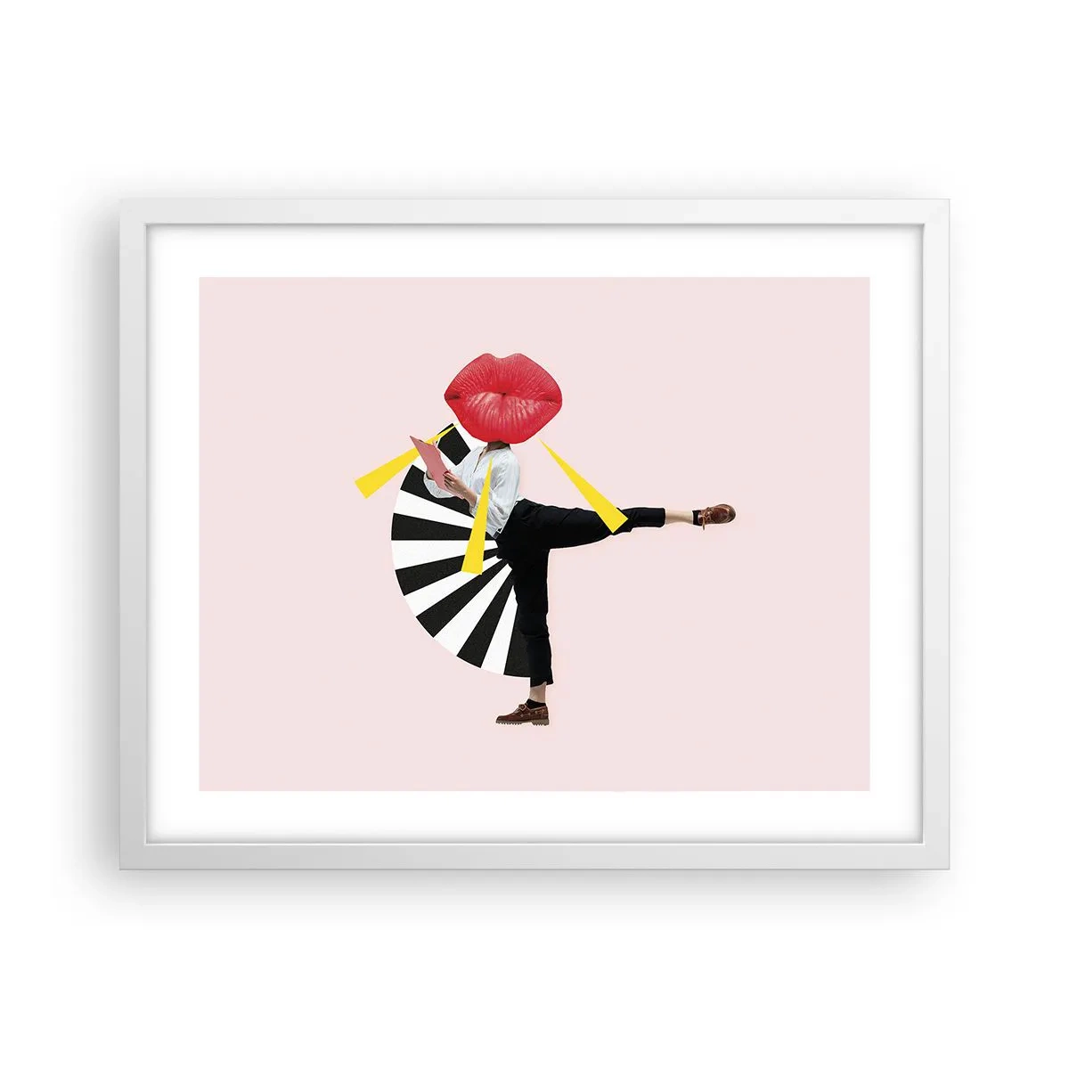Plakat i hvid ramme - Surrealistisk popkunst - 50x40 cm
