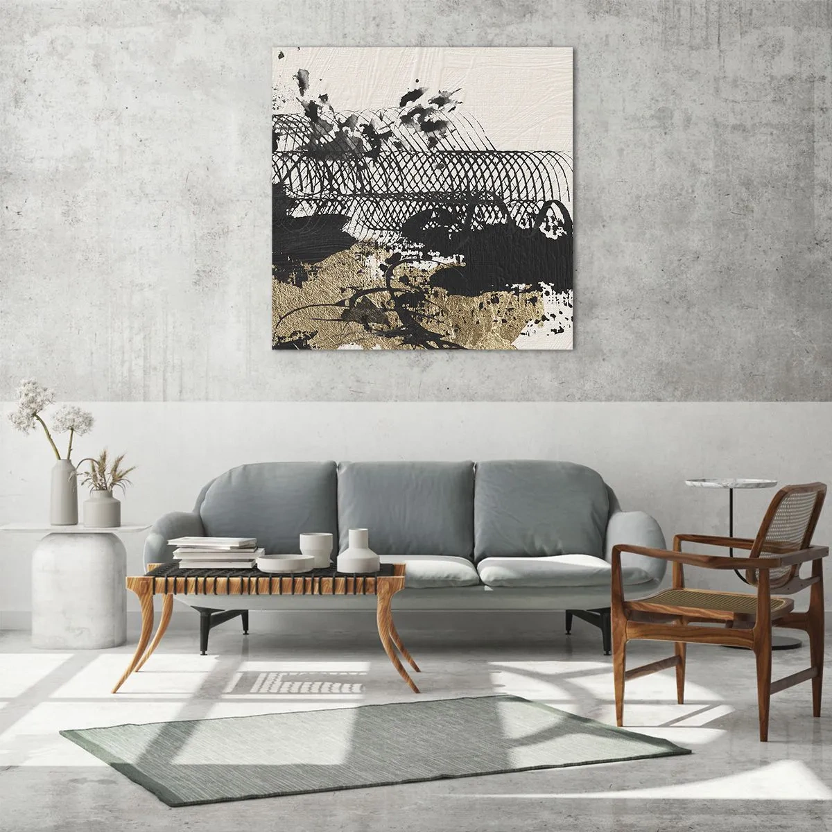 Billede på glas - Komposition med lidenskab - 60x60 cm