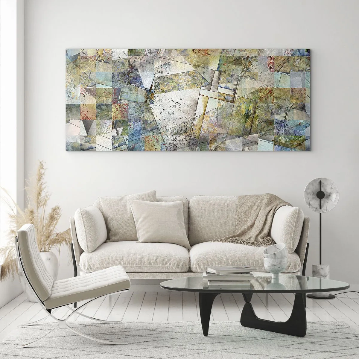 Billede på glas - Geometrisk ommøblering - 160x50 cm