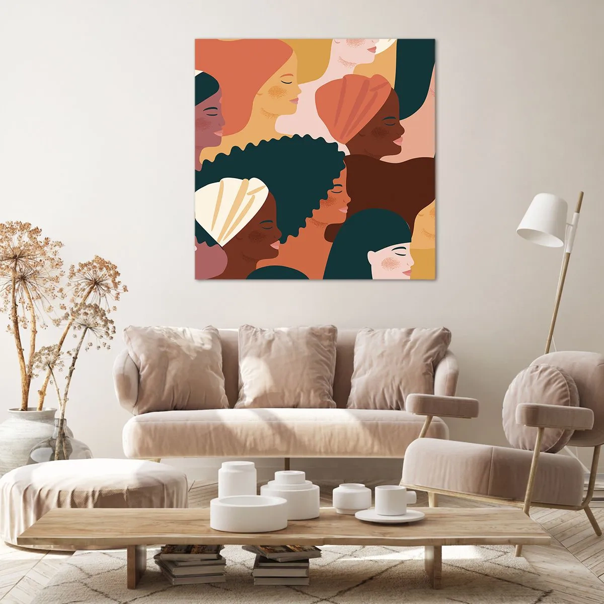 Lærredstryk - Billede på lærred - Kun kvindelighed - 50x50 cm