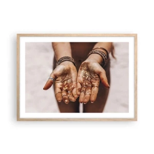 Plakat i ramme af lyst egetræ - En gave til dig - 70x50 cm