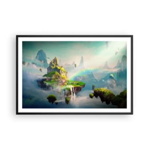 Plakat i sort ramme - Midden - lykkelige øer - 91x61 cm