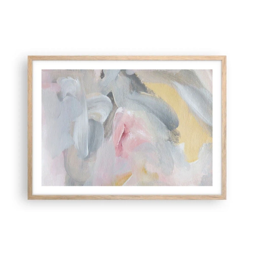 Plakat i ramme af lyst egetræ - I en pastelfarvet verden - 70x50 cm