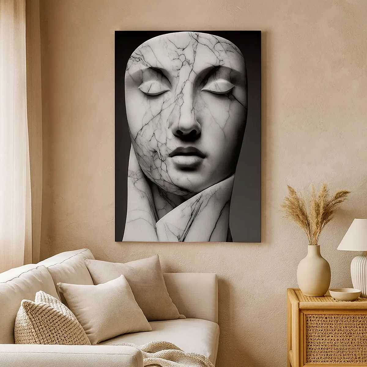 Lærredstryk - Billede på lærred - Former af marmor - 50x70 cm