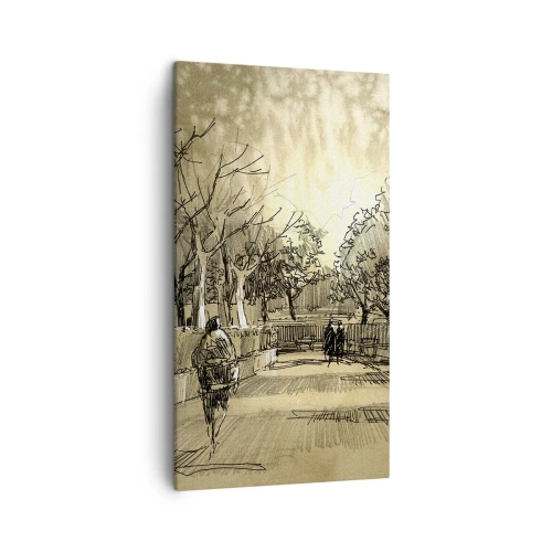 Lærredstryk - Billede på lærred - Et øjeblik med fjer - 45x80 cm