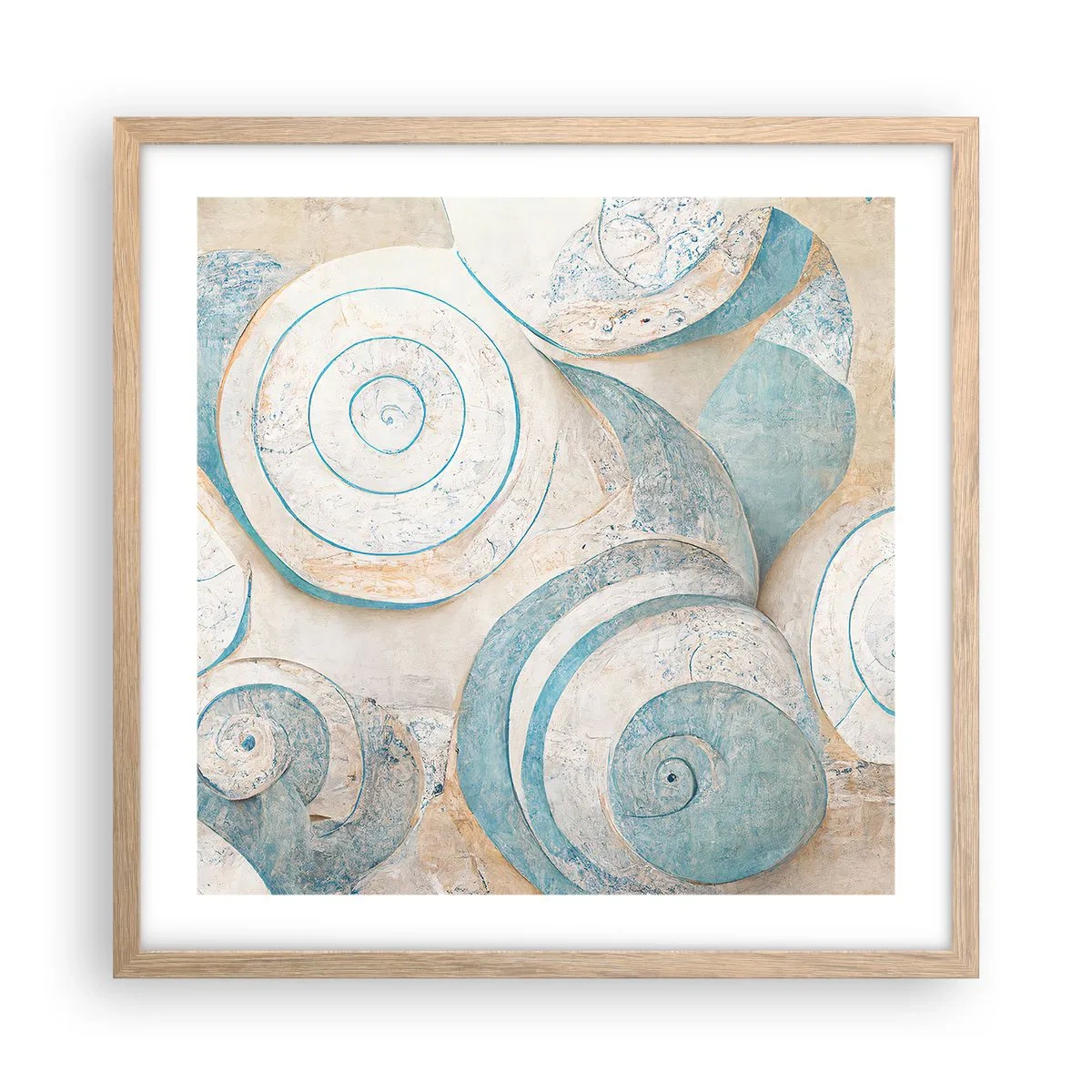 Plakat i ramme af lyst egetræ - Hvad gemmer skallen på? - 50x50 cm