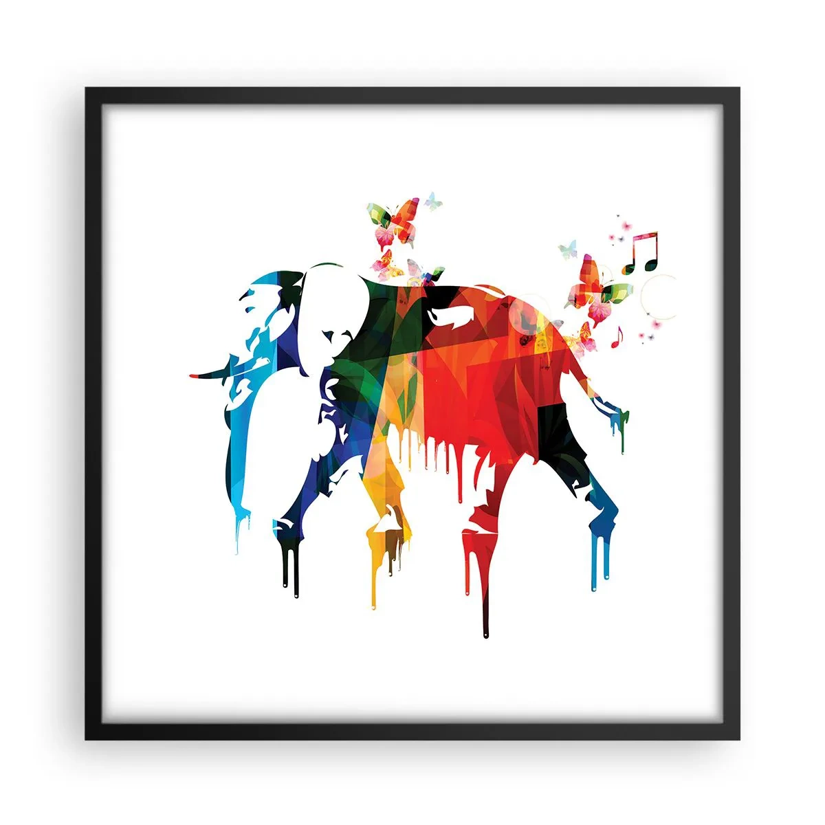Plakat i sort ramme - Alle kan danse - 50x50 cm