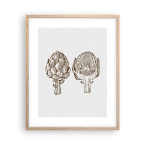 Plakat i ramme af lyst egetræ - Lektion i anatomi - 40x50 cm
