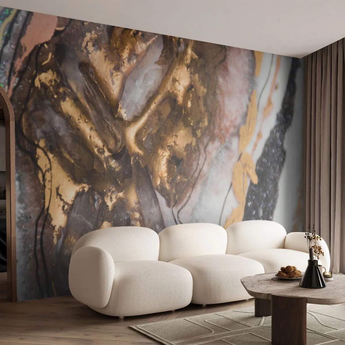 Fototapet Standard Eco - Et abstrakt mønster inspireret af strukturen af et mineral - 100x70cm - Jord element - Moderne vægdekoration til stue og soveværelse ARTTOR