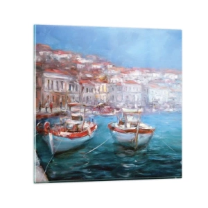 Billede på glas - Italiensk bugt - 30x30 cm