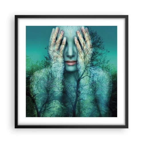 Plakat i sort ramme - Nedsænket i blåt - 50x50 cm