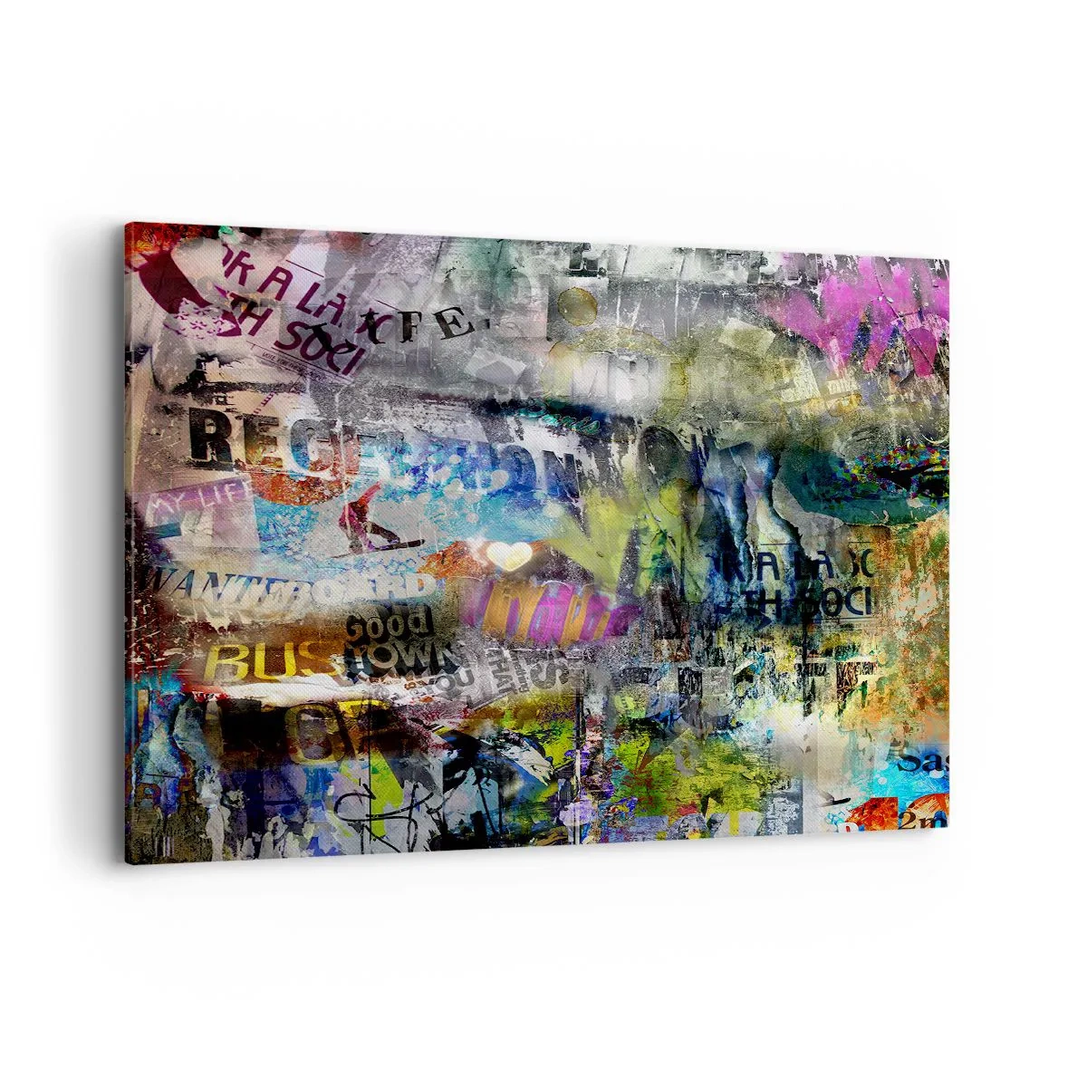 Lærredstryk - Billede på lærred - En collage af minder - 120x80 cm