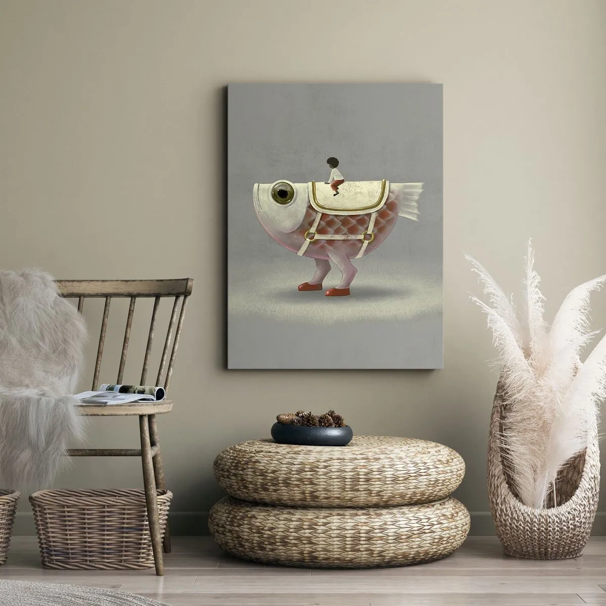 Lærredstryk - Billede på lærred - Rybonski rytter - 50x70 cm