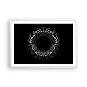 Plakat i hvid ramme - Sort sol - 70x50 cm