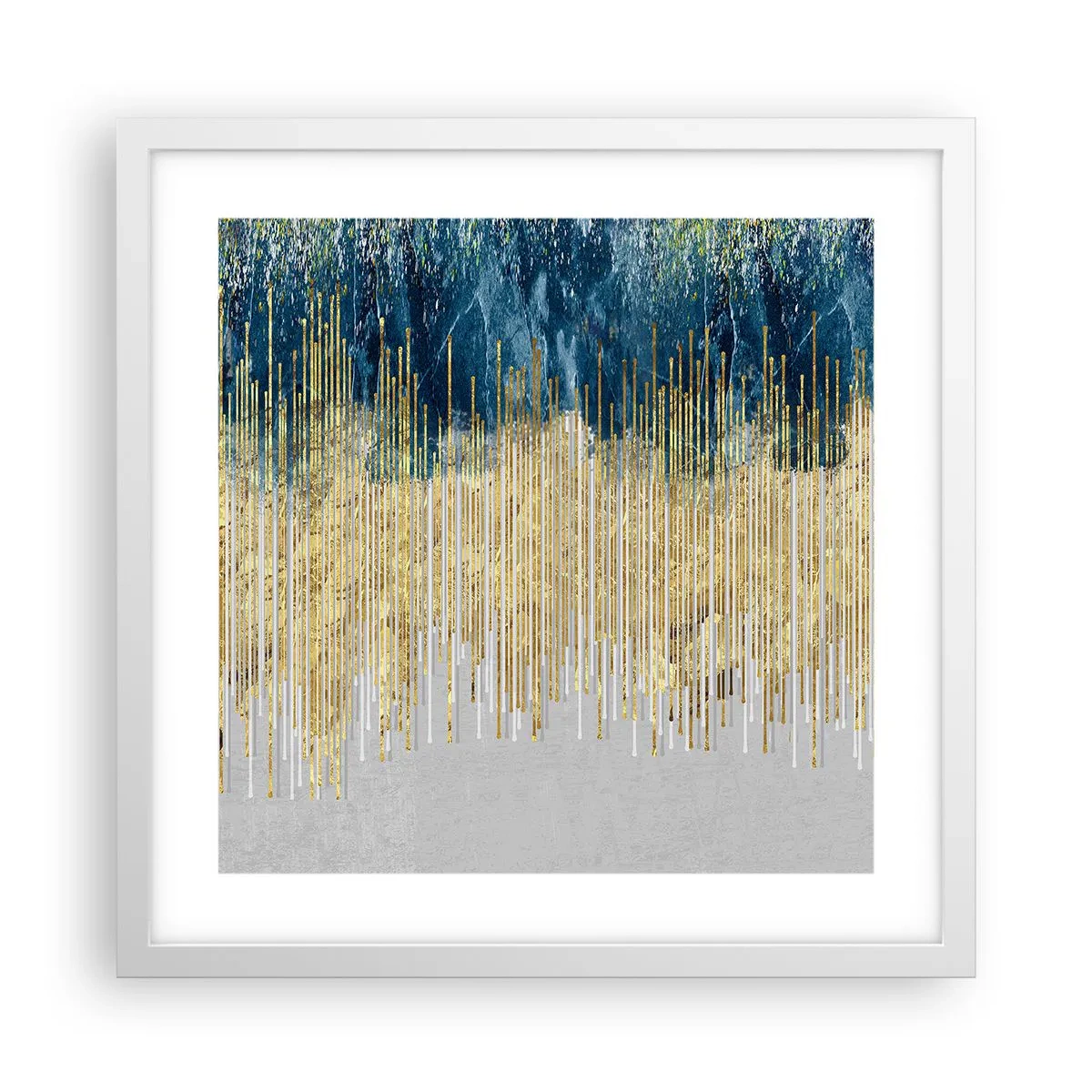 Plakat i hvid ramme - Forgyldt grænse - 40x40 cm