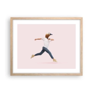 Plakat i ramme af lyst egetræ - En knivspids absurditet - 50x40 cm